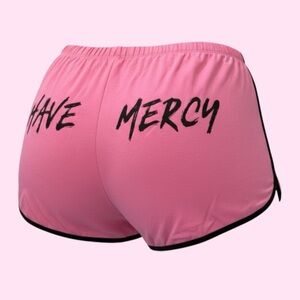 NWOT PINK WITH BLACK TRIM ELASTIC WAIST BOOTIE SHORTS HAVE MERCY